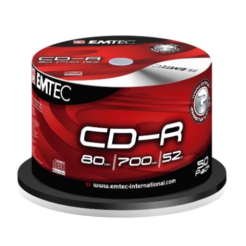Emtec EKOC805052CBN CD-R Rohlinge (52x Speed, 700MB, 50er Cake Box)