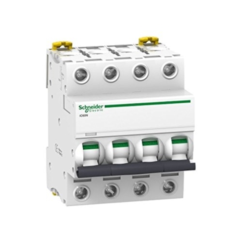 Schneider Electric A9F74101 Thermo-Magnetischer Sicherungsautomat iC60N, 1P, 1 A, C Kurve (Schalter), weiß, weiß, A9F74402