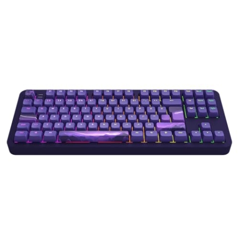 Dark Project ALU87B Celestial Mechanische Gaming-Tastatur | ISO Multi | Hot-Swap | G3MS Voidstone gefettete Schalter | Gefettete Stabilisatoren | Flex Gasket Mount | Aluminium | TKL 80% | RGB