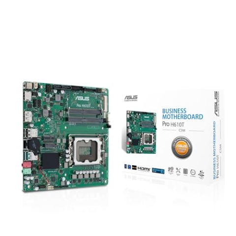 ASUS Pro H610T-CSM Mini-ITX H610 Business-Mainboard (LGA 1700 Sockel, Control Center Express, verbesserte Sicherheit, Zuverlässigkeit, Verwaltbarkeit und Effizienz)