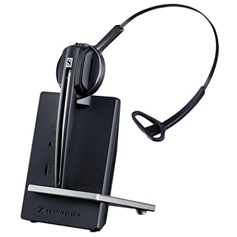 Sennheiser D 10 USB Monophon Ohrbügel, Kopfband schwarz, Silber Headset
