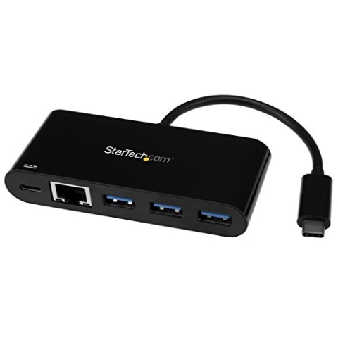 StarTech.com USB-C auf Ethernet Adapter mit 3 Port USB 3.0 Hub und Stromversorgung - USB-C GbE Adapter mit USB Hub und 3 USB A Ports