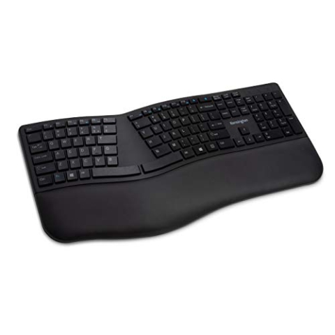 Kensington Pro Fit Ergo Kabellose Tastatur, US QWERTY-Tastaturbelegung, Duale 2,4 GHz- und Bluetooth 4.2-Technologie, Kompatibel mit Chrome OS, macOS und Windows, K75401WW