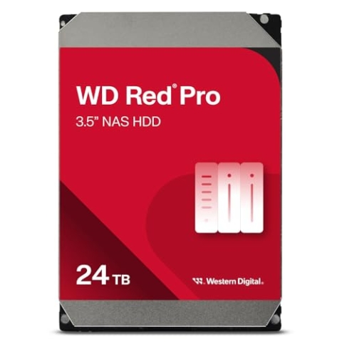 WD Red Pro 24TB NAS 3,5" Interne Festplatte – 7200 RPM Klasse, SATA 6Gb/s, CMR, 512MB Cache