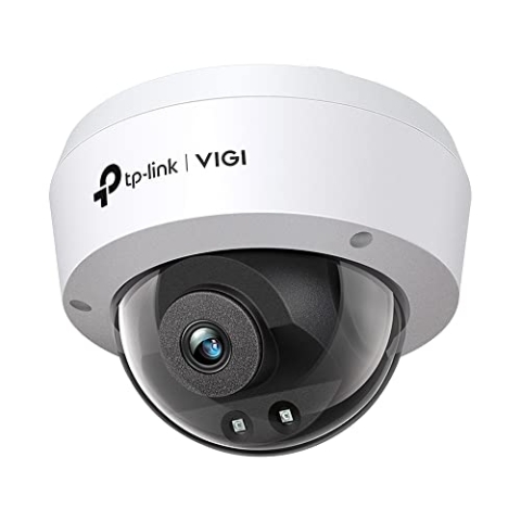 TP-Link VIGI 3 MP IR-Dome-Netzwerkkamera, 4 mm Objektiv, intelligente Erkennung, H.265+, App-Fernüberwachung, Ultra High Definition, PoE/12 V DC, IK10, Personen- und Fahrzeugklassifizierung (VIGI