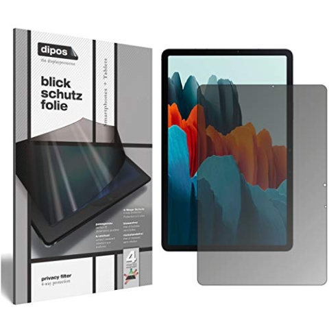 dipos I Blickschutzfolie kompatibel mit Samsung Galaxy Tab S7 Plus Display-Schutzfolie matt mit 4-Wege Sichtschutz-Effekt