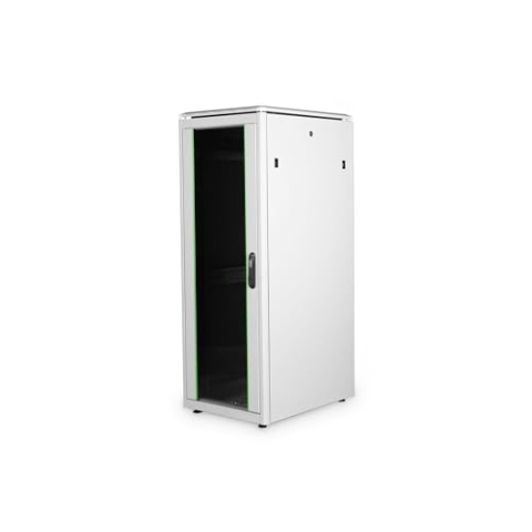 DIGITUS Netzwerkschrank - 19-Zoll Rack 32HE - 60x80 cm - Unique Serie - Traglast 800 kg - Nutztiefe 743 mm - Grau
