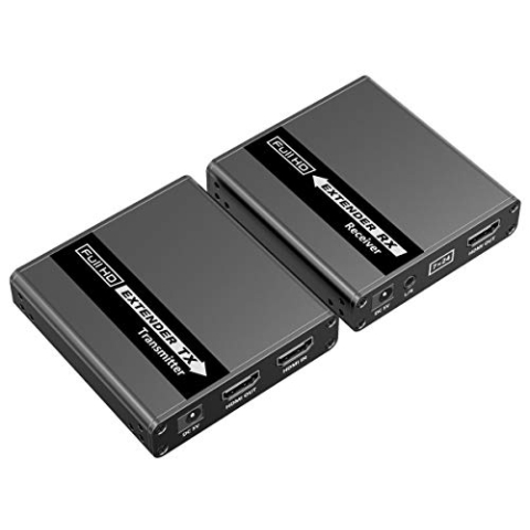 PremiumCord HDMI Extender bis zu 70 m über Patchkabel Cat6/Cat6A/Cat7, Metallgehäuse, Kompatibel mit Full HD 1080p 60Hz