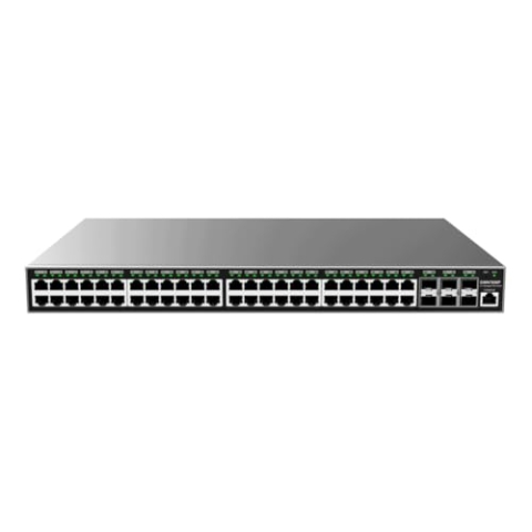 GRANDSTREAM GWN7806P Managed Layer Switch (Layer) 2 + Rackable Ports: 48x GbE RJ45 PoE 802.3 AF/at + 30W pro Port, Gesamtleistung 360W, 6X SFP+, interne PSU Marke