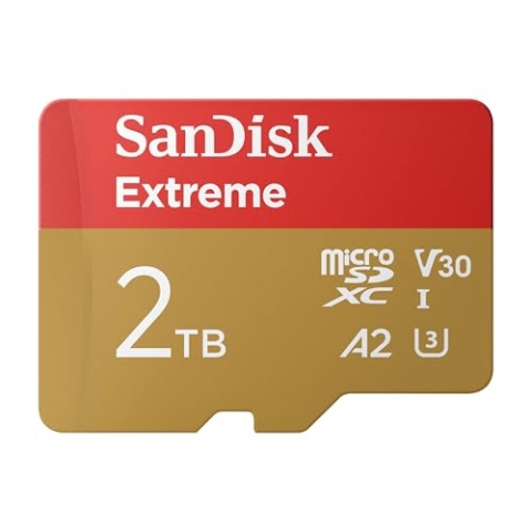 SanDisk Extreme microSDXC UHS-I Speicherkarte 2TB + SD Adapter, (Für Smartphones, Actionkameras oder Drohnen, Übertragung bis zu 240 MB/s, 4K UHD) RescuePRO Deluxe, UHS-I, U3, V30