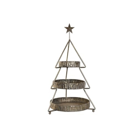 Home ESPRIT Obstschale, goldfarben, Metall, 43 x 43 x 79 cm, Weihnachtsbaum