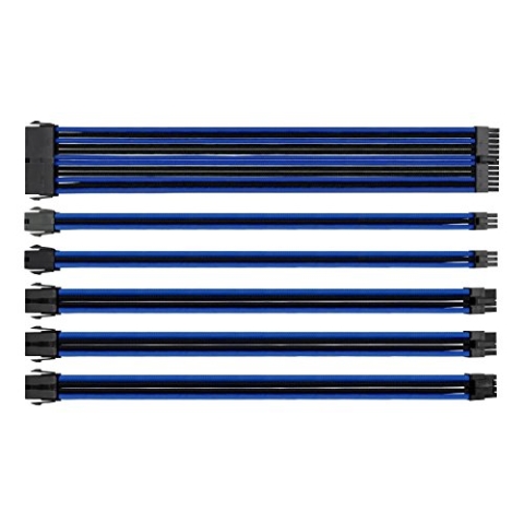 Thermaltake TtMod AC-035-CN1NAN-A1 Verlängerungskabel für ATX/EPS/8-polige PCI-E/6-polige PCI-E mit Kämmen, Blau/Schwarz
