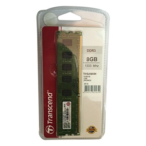 Transcend TS1GLK64V3H Speichermodul 8GB DDR3 1333 U-DIMM 2Rx8 512Mx8 CL9 1.5V