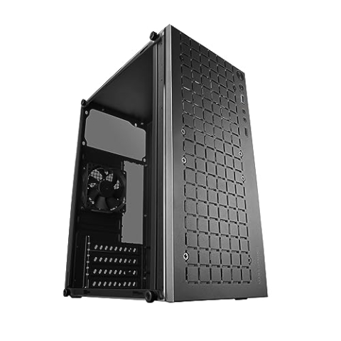 Mars Gaming MC-1000, Kompaktes MicroATX-Gehäuse, Metall-Mesh-Frontdesign, Volles Seitenfenster, 1x Ultra-Silent FDB 80mm Lüfter, Schwarz