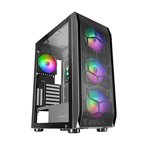 Mars Gaming MC-KX Schwarz, Premium E-ATX Tower, Freezer CPU System, 5 Ultraleise ARGB Lüfter, ARGB Controller und RF Controller, Mesh Front