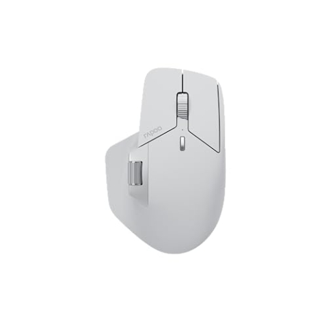Rapoo MT760M kabellose Maus wireless Mouse 4000 DPI Sensor umweltfreundlicher wiederaufladbarer Akku ergonomisch PC & Mac - grauweiß