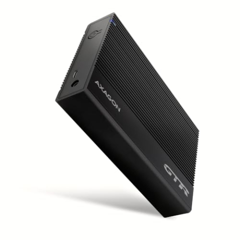 AXAGON EE35-GTR USB-C 3.2 Gen 1 - SATA 6G, 3.5" externes Festplattengehäuse, geriffelt - schwarz