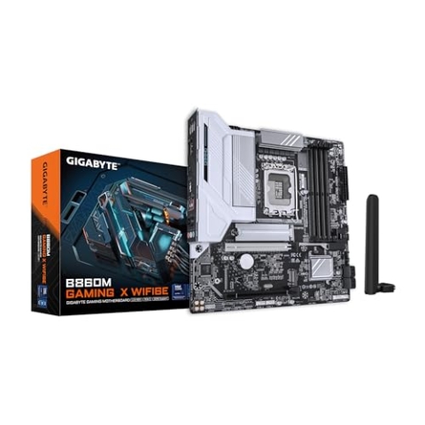 GIGABYTE B860M Gaming X WIFI6E Mainboard - Intel Core Ultra CPUs, 8+1+2+2 Phasen VRM, bis zu 9200MHz DDR5, 1xPCIe 5.0 + 1xPCIe 4.0 M.2, 2,5 GbE LAN, WiFi 6E, USB 4