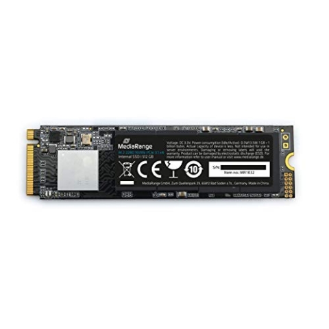 MediaRange Interne SSD Festplatte 512GB - Solid State mit M.2 Schnittstelle NVMe PCie 3.1 x4 und 3D-NAND-Technologie, ideal als internes SSD-Laufwerk zum Aufrüsten von Computern und Notebooks