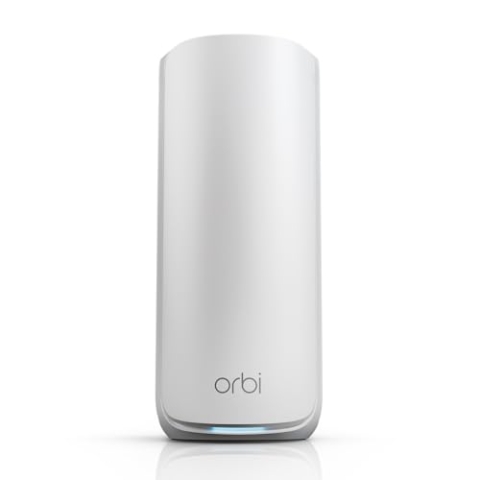 NETGEAR Orbi 870-Serie (RBE870) Tri-Band WiFi 7-Mesh-Zusatzsatellit – kompatibel mit Orbi RBE872 und RBE873, bietet zusätzliche Abdeckung von bis zu 200 m², BE21000 802.11be (max 21 GBit/s), weiß