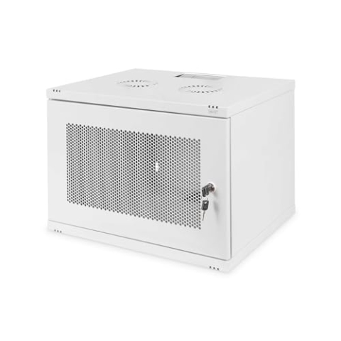 DIGITUS Netzwerk-Schrank 19 zoll 7 HE - unmontiert - Wandmontage - 400 mm Tiefe - Traglast 60 kg - Perforierte Tür