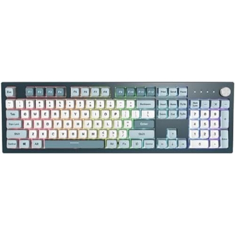 Montech nuLOOM MKey Mechanische Gaming-Tastatur: anpassbare RGB-LED, Premium-MDA-PBT-Tastenkappe, Hot-Swappable, Gateron G Red Pro 2.0 vorgeschmierte Schalter, Osaka Castle Theme, Freiheit (MK105FR)
