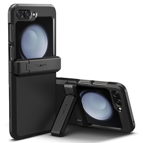 Spigen Tough Armor Pro Hülle Kompatibel mit Samsung Galaxy Z Flip 5 -Schwarz