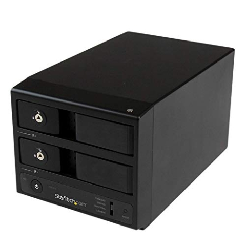 StarTech.com USB 3.0 / eSATA Dual Bay Festplattengehäuse mit UASP für 3,5 Zoll SATA III Festplatten, 2-fach Hot Swap Gehäuse für 8,9 cm HDD