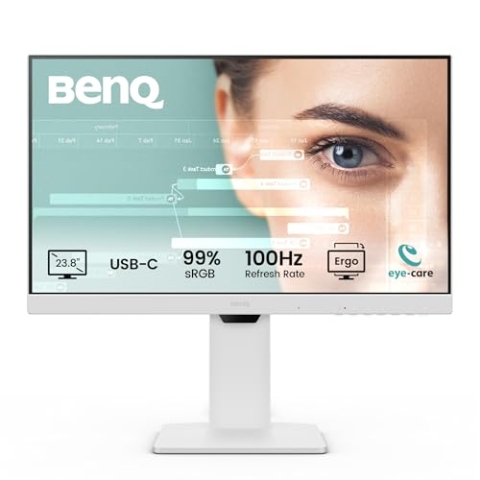 BenQ GW2486TC 23.8“ IPS 1080p Home-Office-Monitor, FHD, USB-C (65W Leistung),100 Hz, Eye-Care, Ergo-Design, USB-Hub, Daisy Chain, hohe Bildwiederholrate, 99% sRGB, HDMI, Display Port, TÜV-zertifiziert