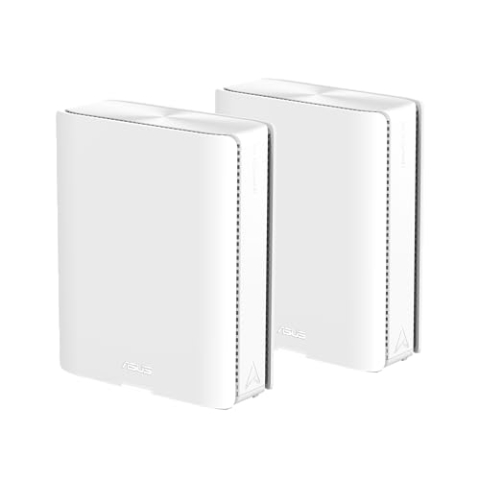 ASUS ZenWiFi BQ16 2er Set BE2500 Quad Band WiFi7 Mesh Router (bis zu 740qm Abdeckung, 2X 10G Ports, Smart Home Master mit Multi-SSD für IoT, VPN und Kindersicherung, 4G & 5G Mobile Tethering) weiß