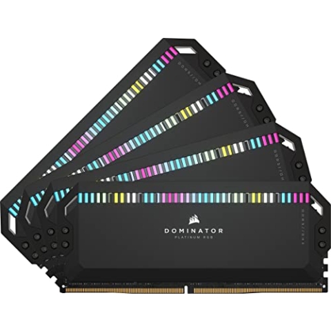 Corsair DOMINATOR PLATINUM RGB DDR5 RAM 64GB (4x16GB) 6600MHz CL32 Intel XMP iCUE Kompatibel Computer Speicher - Schwarz (CMT64GX5M4B6600C32)