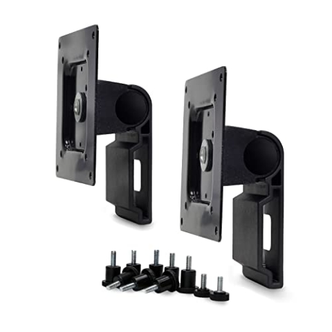 Ergotron Dual Monitor Tilt Pivot Kit – Montageset (2 Drehgelenke, 2 Spanngurte, Schrauben) für 2 Monitore – Schwarz