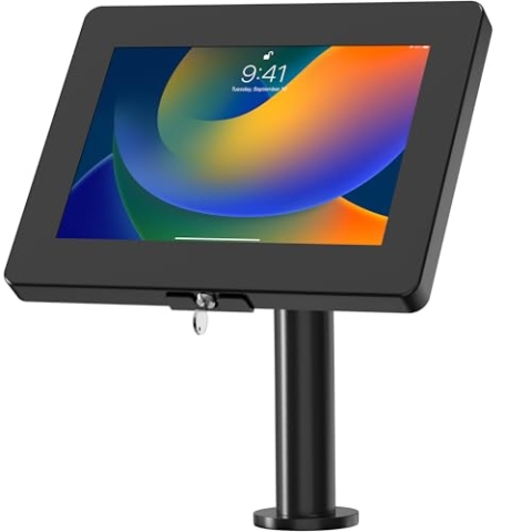 CTA iPad-Wandhalterung, Schwanenhals, Wandhalterung, Gehäuse für Tablets mit gebogenem Hals, für iPad 7/8/9 Gen 10,2 Zoll (25,9 cm), iPad Pro, iPad Air, Galaxy Tab, Lenovo Tab und weitere Tablets,