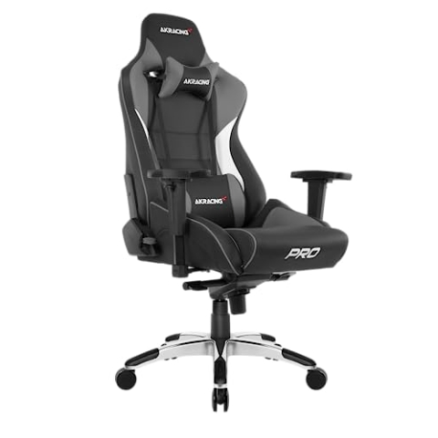 AKRacing Chair Master PRO Gaming Stuhl, PU-Kunstleder, Schwarz/Grau, 5 Jahre Herstellergarantie
