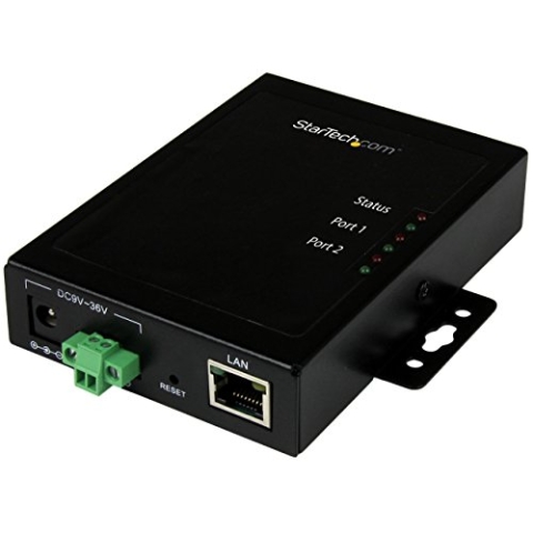 StarTech.com 2 Port Seriell auf IP Geräte Server, RS232, Metall und Montierbar, Serieller Geräte Server