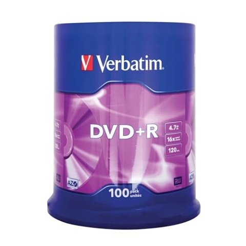 Verbatim 43551 DVD+R Rohling 4.7GB 100 St. Spindel, 100 Stück