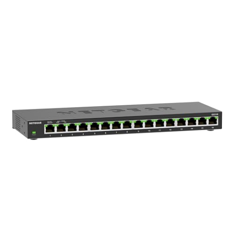 NETGEAR 16-Port Gigabit Ethernet Unmanaged Switch (GS316): Desktop- oder Wandbefestigung, leiser Betrieb