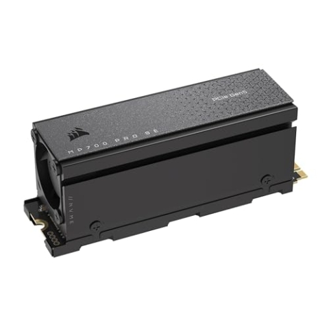 Corsair MP700 PRO SE mit Luftkühler 2TB PCIe 5.0 x4 NVMe 2.0 M.2 SSD – M.2 2280 – Bis zu 14.000 MB/s. Sequentielles Lesen – Hochdichter 3D TLC NAND – Schwarz