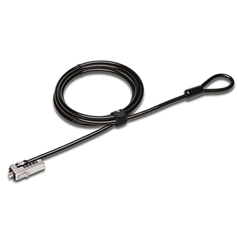 Kensington Slim NanoSaver Ultra Kombinationsschloss, Flacher Schließkopf, Höchster Sicherheitsschutz, 1,8 m langes, Extra Dickes Karbonstahlkabel, Diebstahlschutz für Laptops und Zubehör (K60629WW)