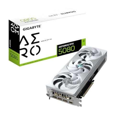 Gigabyte GeForce RTX 5080 AERO OC SFF 16G Grafikkarte - 16 GB GDDR7, 256 Bit, PCI-E 5.0, 2730MHz Core Clock, 3 x DisplayPort, 1 x HDMI, GV-N5080AERO OC-16GD