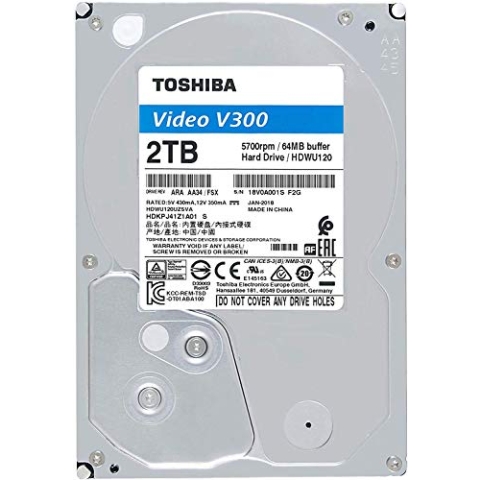 Toshiba HDWU120UZSVA 2TB V300 3.5' Video Streaming Hard Drive