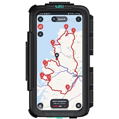 Ultimateaddons Robuste, wasserdichte und stoßfeste Universal-Schutzhülle für XL-Telefone (168 x 78 mm).