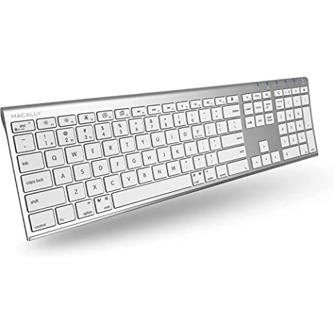 Macally ACEBTKEY-US, ultraschlanke Bluetooth Tastatur für Mac, PC, iOS und Android, US QWERTY Tasten-Layout