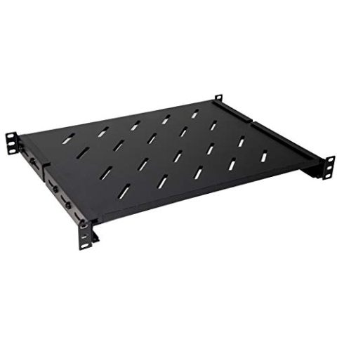 Link LKRIP350AN Ablage für Schrank Rack 19 Zoll ausziehbar 350 mm mit 4 Haken schwarz