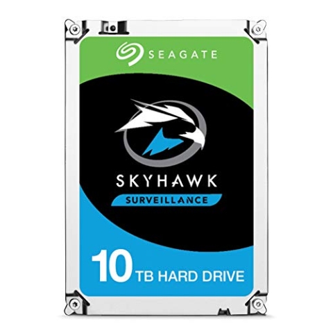 Seagate Skyhawk AI, interne Festplatte für Video mit bis zu 64 Kameras, 10TB, 3.5 Zoll, 256 MB Cache, SATA 6GB/S, silber, inkl. 3 Jahre Rescue Service, Modellnr.: ST10000VE0008