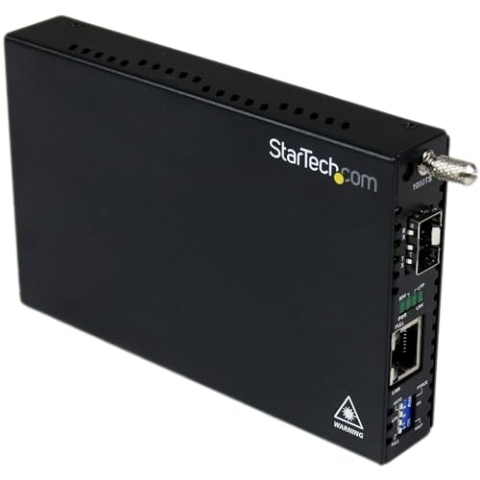 StarTech.com Gigabit Ethernet LWL / Glasfaser Medienkonverter mit SFP, 1000 Mbit/s Multimode Gigabit Ethernet Medienkonverter