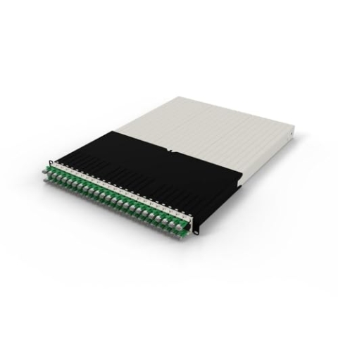 Patchbox ONE 30 RU Cat.6a Patchpanel 24 Port mit einziehbarem Kabelmanagementsystem für 19 Zoll Racks, inklusive 10 GB UTP-Flachkabel und Kassetten, einfache Konfiguration des