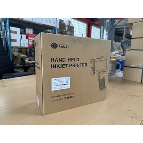 G&G mobiler Beschriftungsdrucker GG-HH1001B Handheld mit 4,3 Zoll Touchscreen für Etiketten, Logo,Schrift,Barcode,QR, Grafik - druckt auf alle festen Untergründe wie Glas,Metall,Papier,Holz,Kunststoff