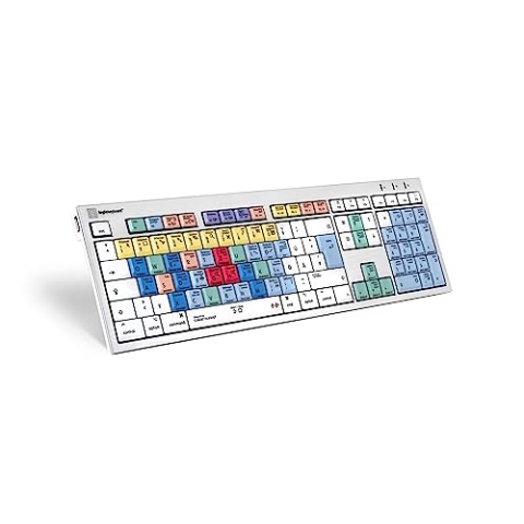 LogicKeyboard LKB-CBASE-CWMU-DE Tastatur, Steinberg Cubase/Nuendo ALBA DE (Apple Mac) Silber/Weiß/Bunt