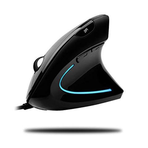 Adesso iMouseE1 - Vertical Ergonomic Illuminated Optical 6-Button USB Mouse - Right Hand Orientation, Black, schwarz